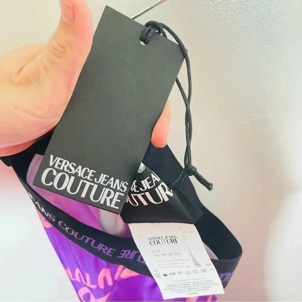 NWT Versace Jeans Couture Logo Print Leggings - Picture 4 of 12